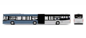 Gelenkbus-Verkehrsseite-vorne